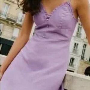 Lavender Ruffle Trim Nightgown